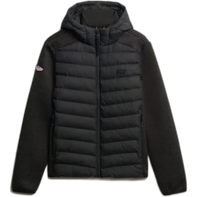 Superdry - Hybride Gebreide Storm Jas met Capuchon - Heren - Gewatteerde jassen