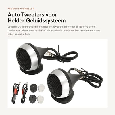 Dailygoods- Tweeters 150W Hoge Duidelijkheid - 2-Weg Systeem - Compact Ontwerp - Helder Geluid - Eenvoudige Installatie - Zachte Dome - Autoluidsprekers