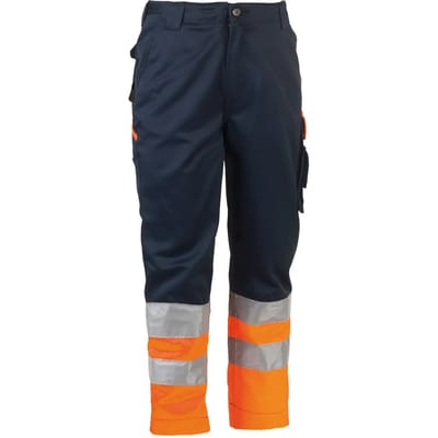 Herock Olympus High Viz veiligheidsbroek HV (1602) - Marine | Fluor oranje - 38
