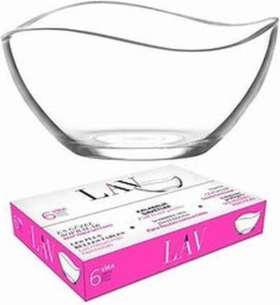 Homestar - 310 cc - 6x Glazen schaaltje/kommetje 12 cm - Snacks/toetjes serveren - Lav vira - Schaaltjes/kommetjes van glas