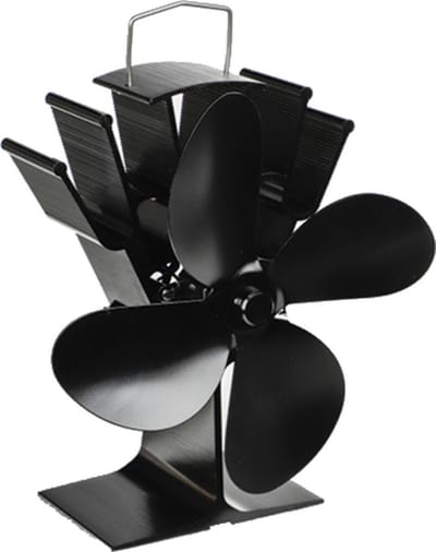 HI Kachelventilator voor Houtkachel - Warmteverdeler - Energiebesparend - Zwart