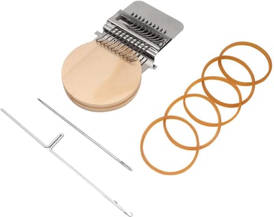 aladdien - Mini Stopweefgetouw - Weefgereedschap - Snel Herstellen van Jeans - Ivoor - Reparatiekleding - Doe-het-zelf Weefkunsten - Geschikt voor C...