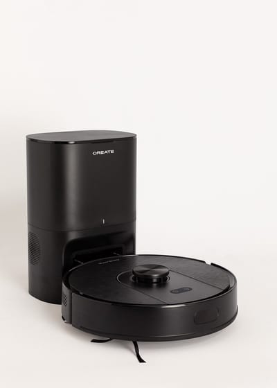 CREATE - Slimme robotstofzuiger 8000 Pa met dweilfunctie en optioneel automatisch leegstation - Met zelfreinigende basis - NETBOT LS80