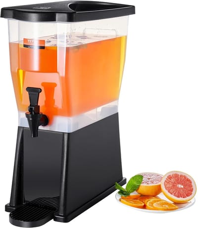 Drankdispenser - 11 Liter - Sapdispenser met Tapkraan - Waterdispenser voor Limonade, Sap & IJsthee - Professionele Drankkoeler voor Feestjes, Horeca & Restaurants - 45 x 20 x 53 cm - Duurzaam Kunststof - Sfeervolle Drankdispenser voor Buffetten
