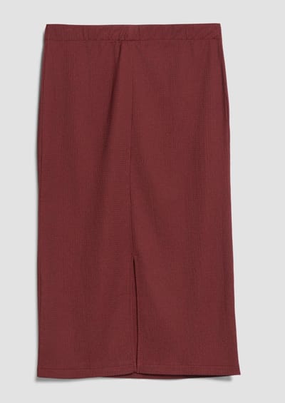 s.Oliver - female - Gestructureerde midirok met split en elastische tailleband