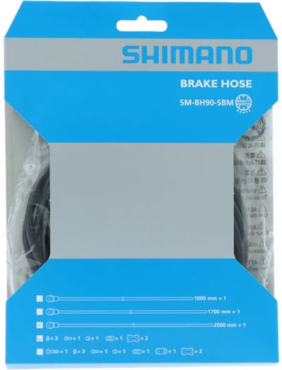 SHIMANO remleiding SM-BH90-SBM voor hydraulische schijfrem XT / XTR | Aansluitstuk zwart 2000 mm