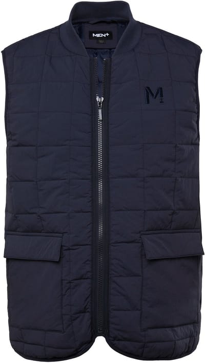 Men Plus - Heren - Doorgestikte bodywarmer college-kraag - Donkermarine - Maat 8XL