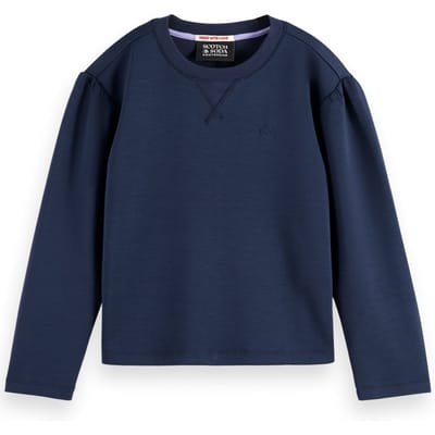 Scotch & Soda Girl Core - Relaxed-fit Modal-blend Crewneck Sweatshirt Sky Taglia: 4 | Maglioni Outlet | kids