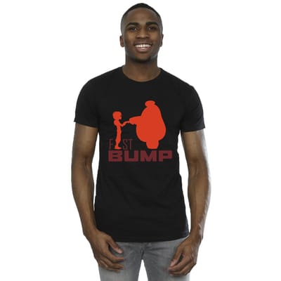 Disney Heren Big Hero 6 Baymax Fist Bump Cutout T-Shirt (Zwart)