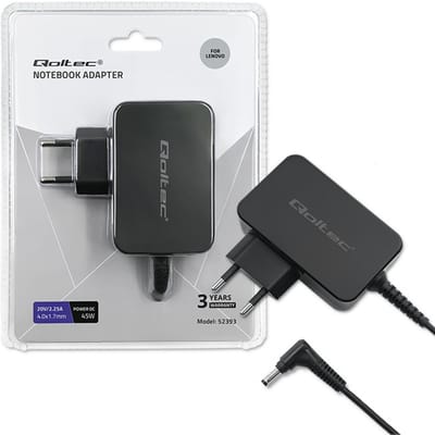 Qoltec laptopvoeding voor Lenovo 45W |   20V |   2,25A |   4.0*1.7