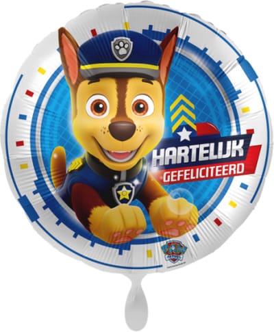 Paw Patrol - Ballon - Folie - Gefeliciteerd Chase - 43 cm - 1 stuk - LEEG