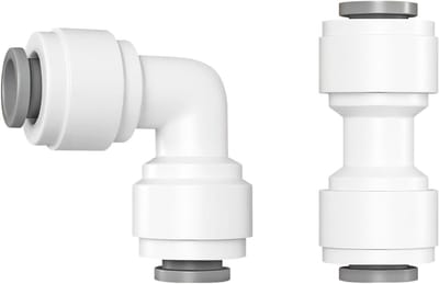 2 Stuks Omgekeerde Osmose Aansluitingen, 1/4 Inch Snelle Koppeling en Elleboog, Waterfilter Slangverbindingen voor Huishoudelijk Gebruik