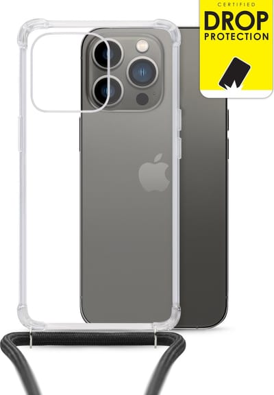 My Style Doorzichtig Telefoonhoesje geschikt voor Apple iPhone 13 Pro Flexibel TPU | My Style Loop Hoesje met koord | Doorzichtig Hoesje iPhone 13 Pro - Transparant