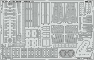 Eduard Modelbouwdecoratie - 481040 Exterior Accessoires for Tornado ASSTA 3.1 - Photo-etch