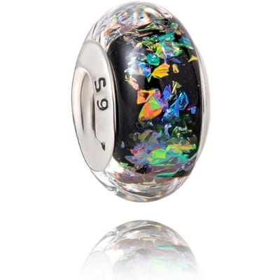 Nieuwste Authentieke Koperen Murano Glas Bedel Levendige Regenboog Sneeuwvlokken Sterren Bedel Ideaal Voor Armband Handgemaakte Dames Sieraden gray