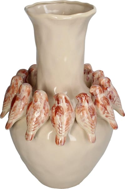 Vase Bird Stoneware Terra 27.7x27.7x41cm