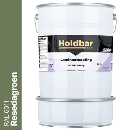 Holdbar Laminaatcoating Resedagroen (RAL 6011) 10 Kg - Laminaat Verf - Vloerverf - Alle Kleuren - Krasvast - UV-bestendig - Vergeelt niet - Gemakkelijk Schoonmaken - 2 Componenten