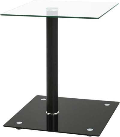 Ronde Bijzettafel Zwart Metaal met Glas - Modern Design