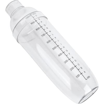 Shaker à cocktail PC avec échelle Théière à lait Jus Vin Gobelet en plastique pour Bar Maison Magasin 1000ml