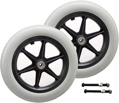 Rolstoelwiel - Vervangingswiel Rollator - Mobiliteit Verbeteren - Antislip Rubber - 30 cm - Grijs
