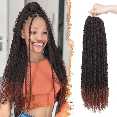 Passion Twist Haar 30 cm - 8 Verpakkingen Pre-twisted Krullend Locs Gehaakt Haar voor Vrouwen