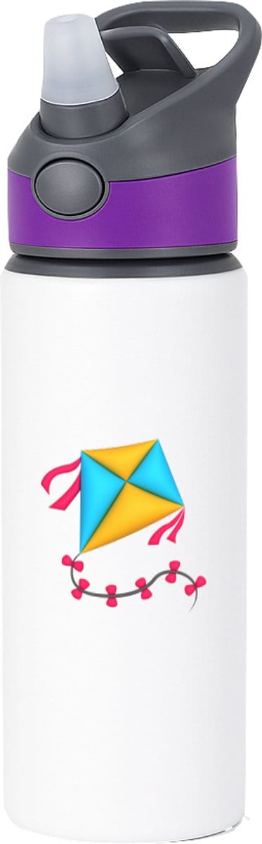Hacebo® - Vlieger waterfles met rietje paars - Kind - vliegeraars - sport - cadeau - strand - water fles - 650ML
