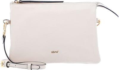 abro Leren Schoudertas Leather Adria Crossbody Bag Threefold Cream Crème