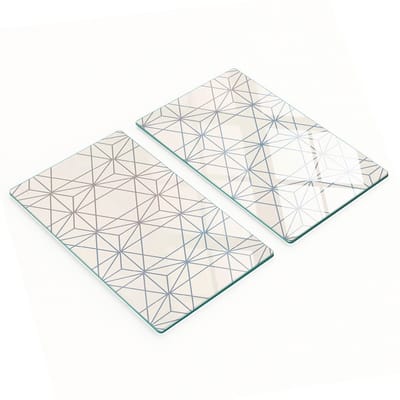 Duurzame en stijlvolle glazen borden met geometrisch patroon 2x30x52 cm