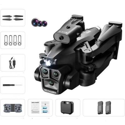 Nieuwe K10 MAX Luchtfotografie 4K Drone Obstakel vermijden Drie-camera Afstandsbediening Vliegtuigen Optische stroom Quadcopter Speelgoed Cadeau 2  battery zwart
