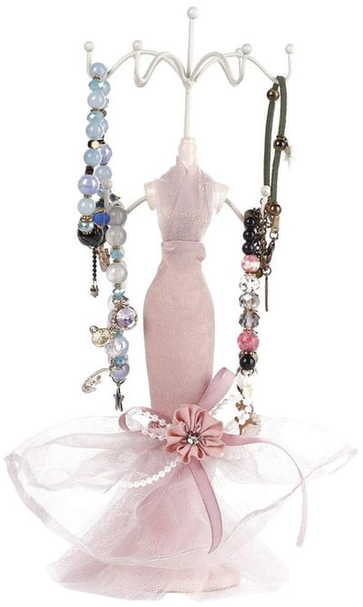 JHUBERS- Sieradenstandaard Elegant Design - Sieraden Organizer - Armband Houder - Ringenhouder - Sieradenboom - Hanger voor Kettingen - Materiaal: Hars en Stof - Sieradenhouder