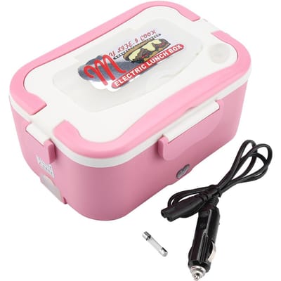 1.5L Draagbare 12V/24V Auto Elektrische Verwarming Lunchbox Bento Voedselwarmer Container 12V pink