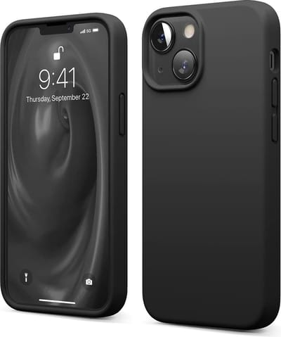 HB Hoesje Geschikt voor Apple iPhone 13 Mini - Zwart - Siliconen Back Cover