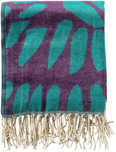 Dutch Decor - AZURA - plaid 130x170 cm - franjes - Dynasty Green - groen, paars