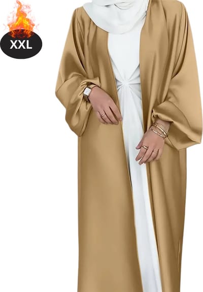 Bovista Islamitische Kleding - Djellaba Dames - Moslim Kleding - Arabisch Dames Kaftan - Alhamdulillah - Aarde Geel XXL
