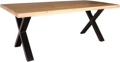 Eettafel Rechthoekig - Eetkamertafel Hout - Gezellig Dineren - Massief Mangohout Blad - 200 x 100 cm - Lichtbruin