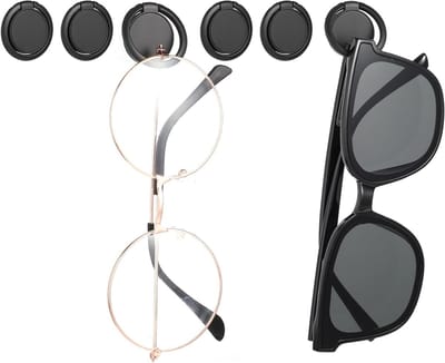 Set van 6 Wandglazenhouders voor Zonnebrillen - Organizer voor Brillenopslag, Multifunctionele Brillenrek voor Muurbevestiging