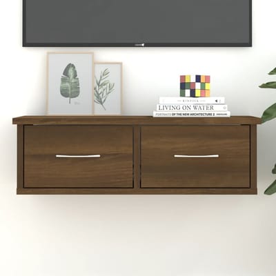 vidaXL - Wandkast - 60x26x18,5 - cm - bewerkt - hout - bruin - eikenkleur