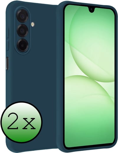 Hoesje 2 Stuks - Geschikt voor Samsung Galaxy A17 - Sterk & Shockproof - Case Siliconen - Back Cover - Telefoon Hoes - Donkerblauw