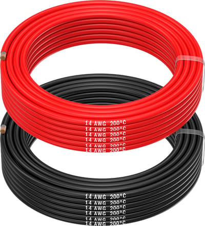 MMOBIEL 14 AWG Siliconen Elektrische Draad - 14 Gauge (2,08mm²) Vertinde Koperkabel - 2 Aparte Draden Rood & Zwart Elk 10 m voor RC, Drones, 3D Printers, Batterijen, Luidsprekerdraden, Led Strips