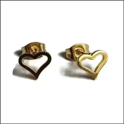 Aramat Jewels | Oorbellen | RVS Hartjes Oorbellen- Dames & Kinderen Oorstekers | Goudkleur-7 mm | | | Staal | Kinderen, Volwassenen | Verkleurd niet