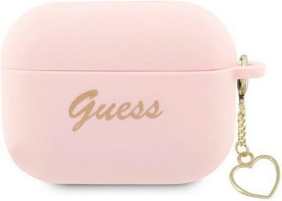 GUESS GUAP2LSCHSP AirPods Pro 2 cover pink/pink Silicone Charm Heart Collection