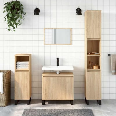 vidaXL - Badkamerkast - 58x33x60 - cm - bewerkt - hout - sonoma - eikenkleurig