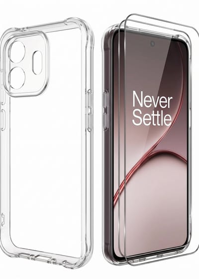 Hoesje en Glas Geschikt voor OnePlus 15T - Transparant - Casemania Anti-shock Back Cover - Extra Stevig Val en Stootbescherming Telefoonhoesje + 2x Tempered Glazen Screenprotectors