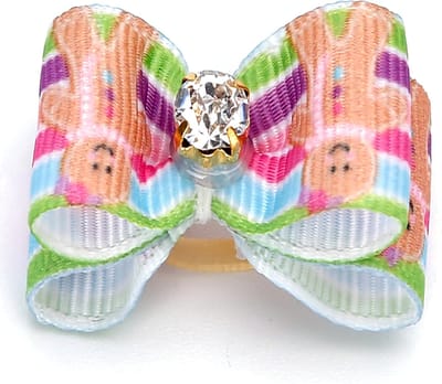 Nobleza Dierenstrikje met steentje - 3,8 cm - Hondenstrikje haar - Kattenstrikje haar - 2 stuks