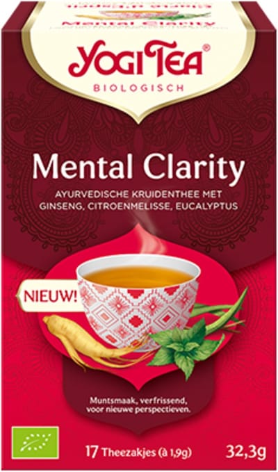 Yogi Tea Mental Clarity Bio - Biologische Kruidenthee met Tulsi, Pepermunt en Kardemom voor Geestelijke Helderheid en Focus