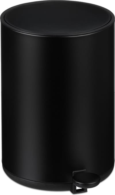 badkamer afvalbakje - 5 l - softclose - toilet - uitneembare emmer - zwart
