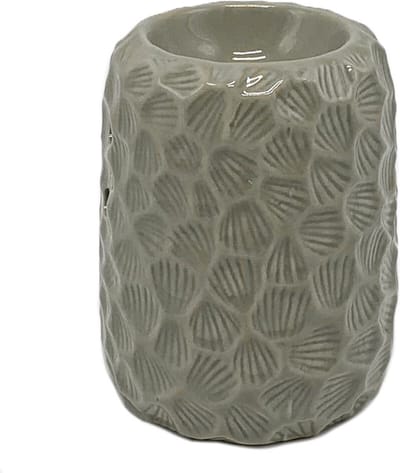 HomeBound by KY | Aardewerk brander Honeycomb grijs | 9,5x9,5x11,8cm | brander aardewerk grijs honeycomb