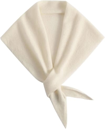 Driehoeksjaal Nekwarmer - Gebreide Sjaal - Warm Blijven - Zacht Gebreid Materiaal - 95 cm Lengte - Wit