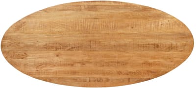 Sfeerwonen Enzo Tafelblad Ovaal 170 x 90 cm – Mangohout Naturel Bruin – Massief Hout – Rechte Rand 5 cm – Zonder Onderstel