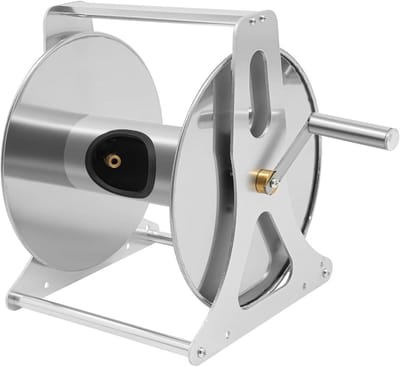 Slanghaspel Tuinslang - Slangtrommel Opslag - Tuin Bewatering - Roestbestendig Aluminium - 50 m slang capaciteit - Zilver